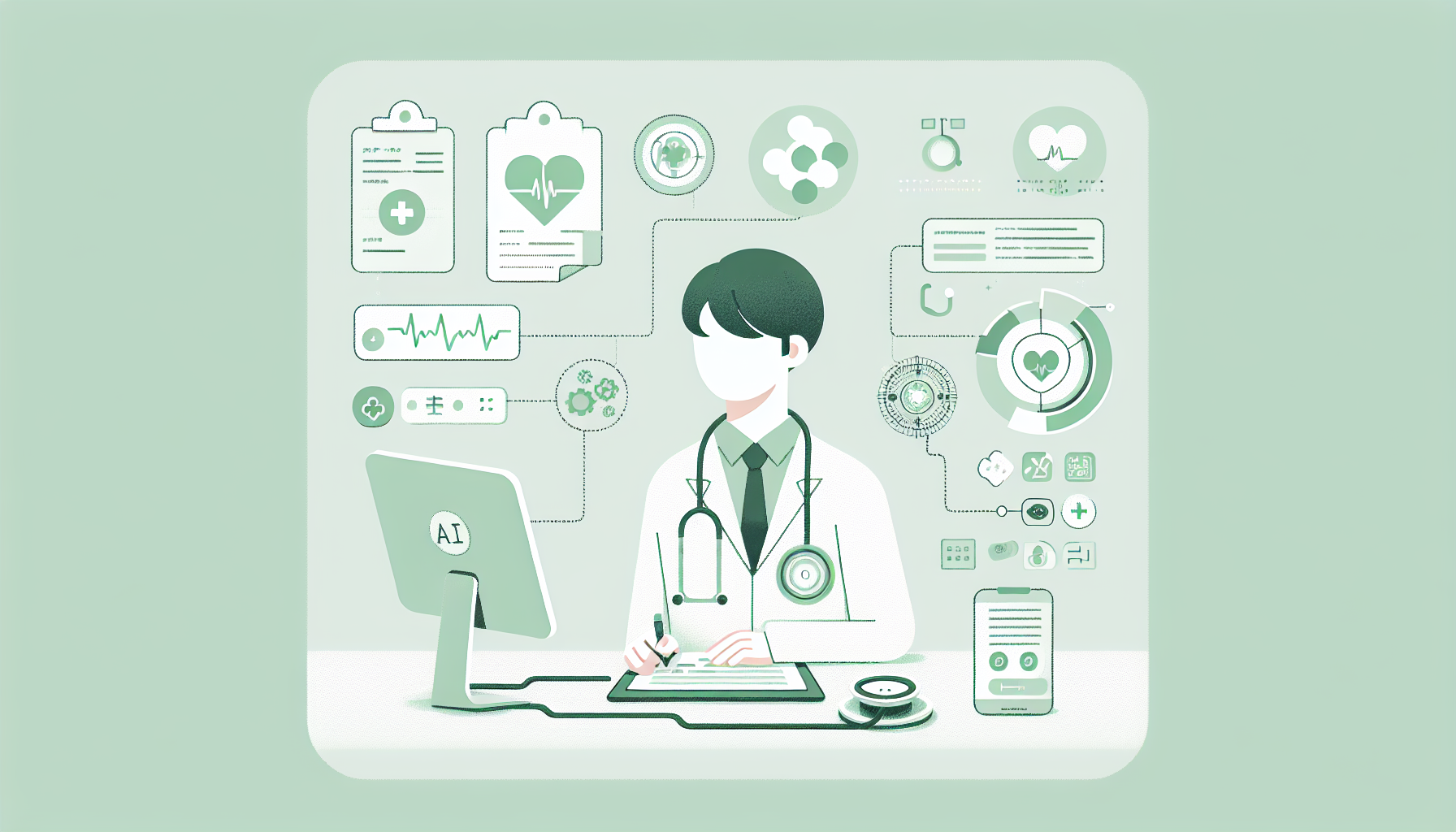 AI技術によってカルテが自動作成されている画面イメージ