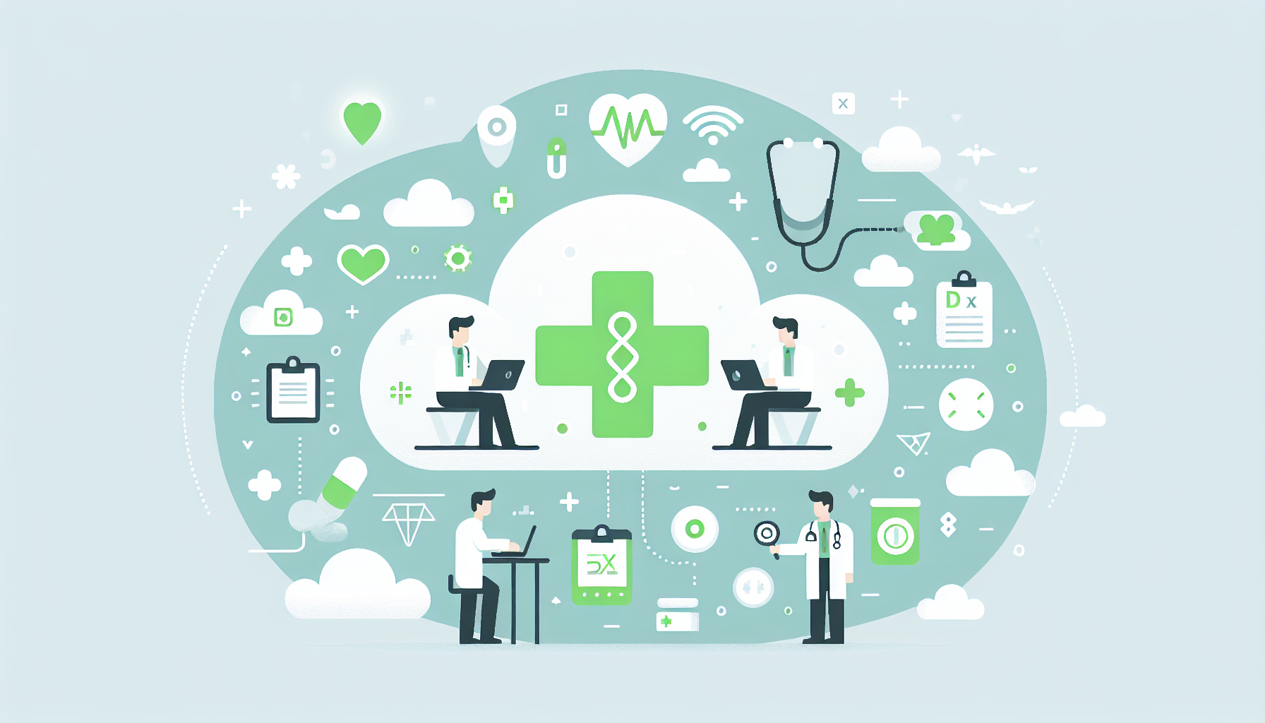 医療DXとクラウド化の概念図