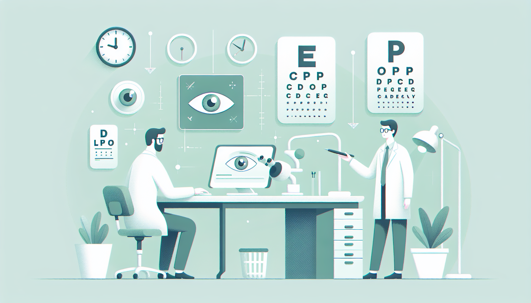 眼科クリニックでスマクラークを活用している診察風景