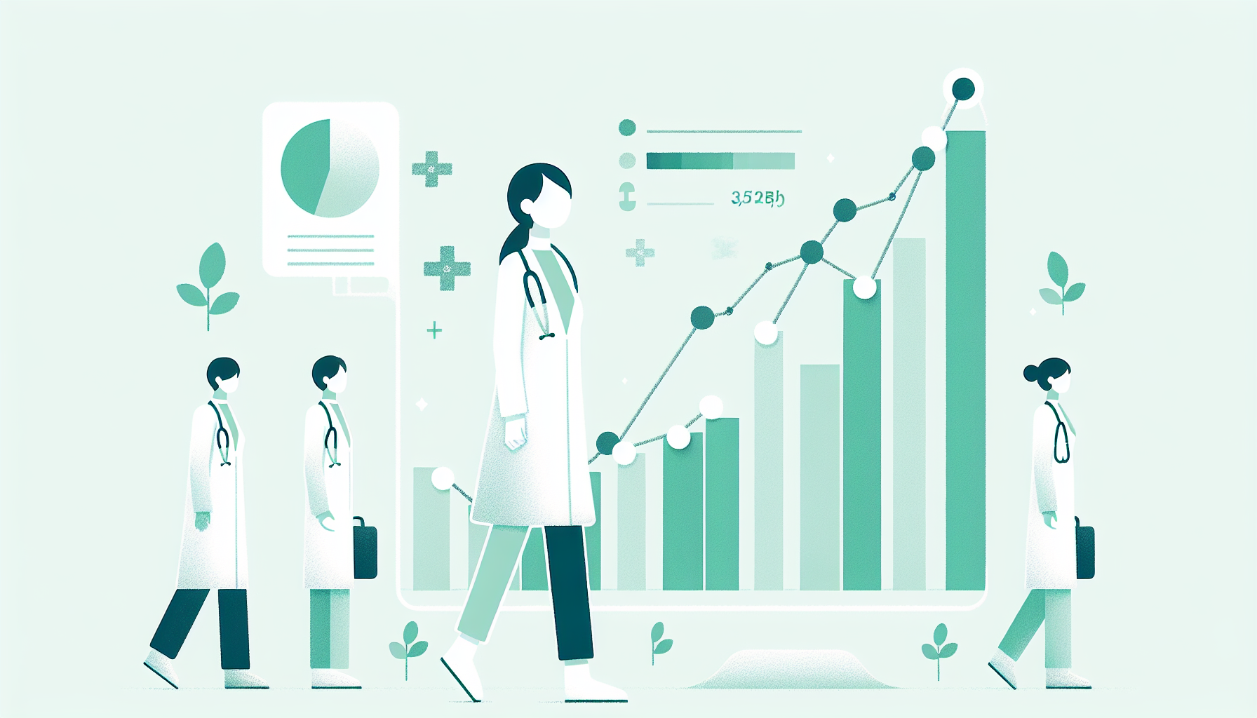 各種キーワードタイプの検索ボリュームと競合度を示すグラフ