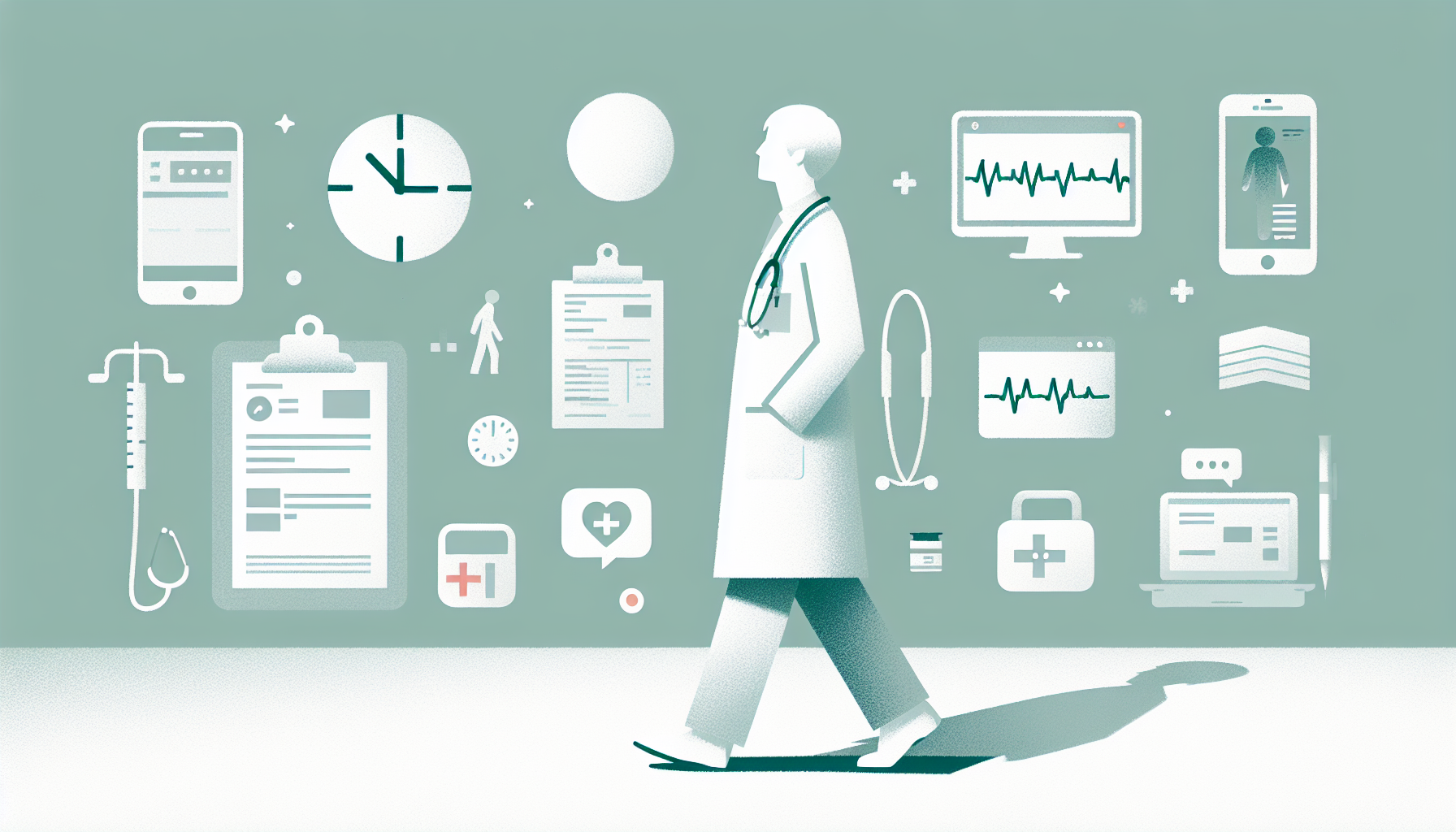 夜遅くまでカルテ入力をしている医師の疲れた様子