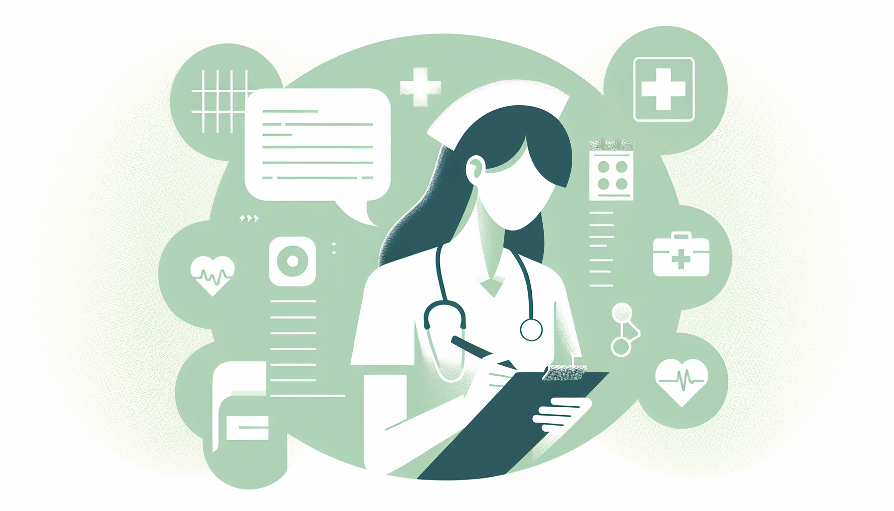 看護師がカルテに記録を書いている様子