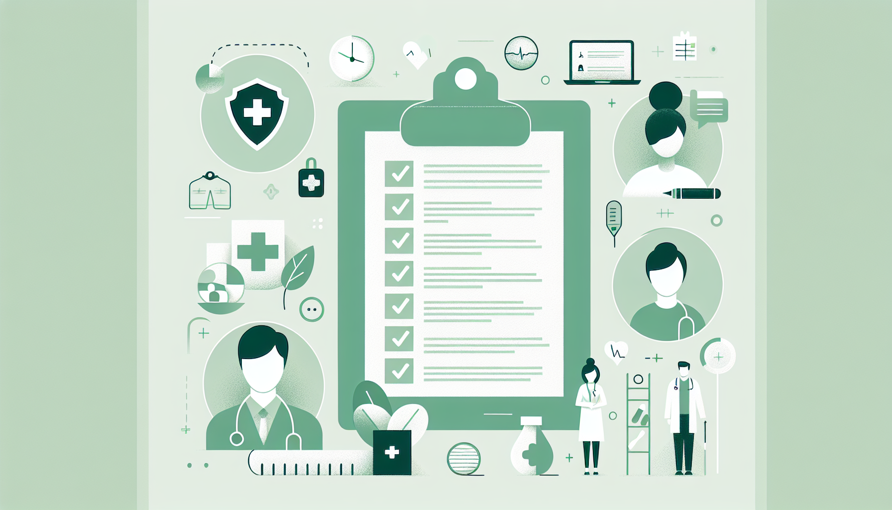 記録作成時の注意点を示すチェックリストのイメージ