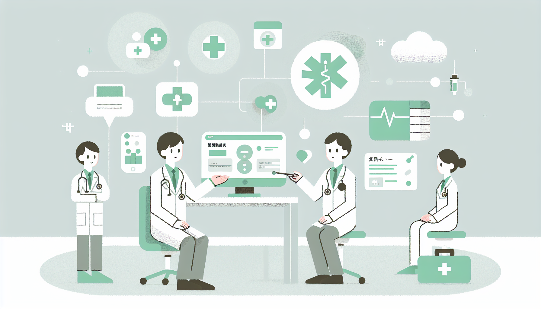 医療スタッフがシステム研修を受けている様子