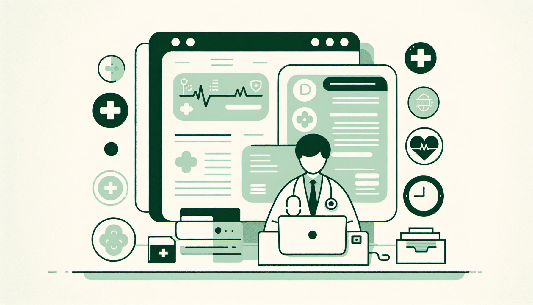 従来の電子カルテシステムでカルテを入力している医師