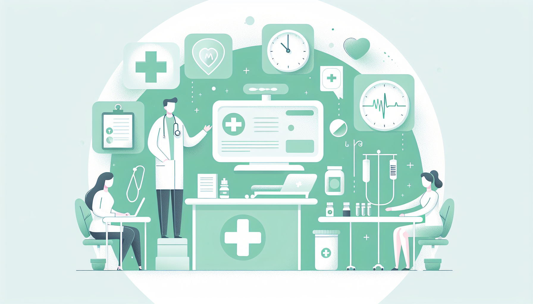 各種業務を効率的に行うクリニックの様子