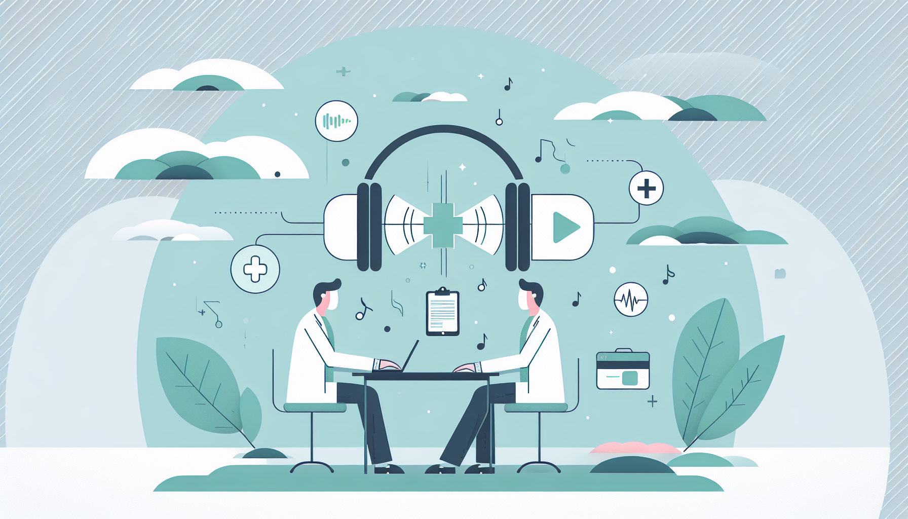 医師が音声をテキスト変換している様子